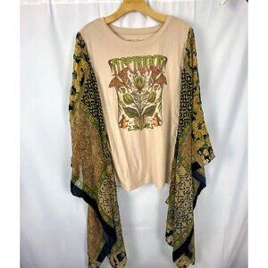 Fleetwood Mac Custom Handmade Boho Hippie Pullover T-Shirt Cape Women's 2X.